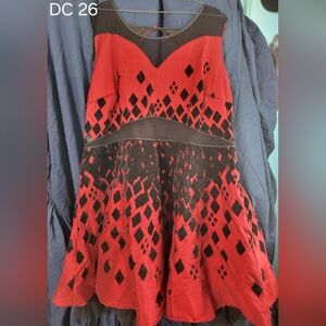 DC Comics Red and Black Diamond Mini Dress